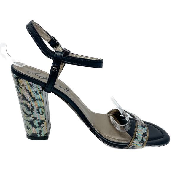 Lanvin Rainbow holographic block heel metallic ankle wrap sandals size 38.5 - Picture 10 of 15